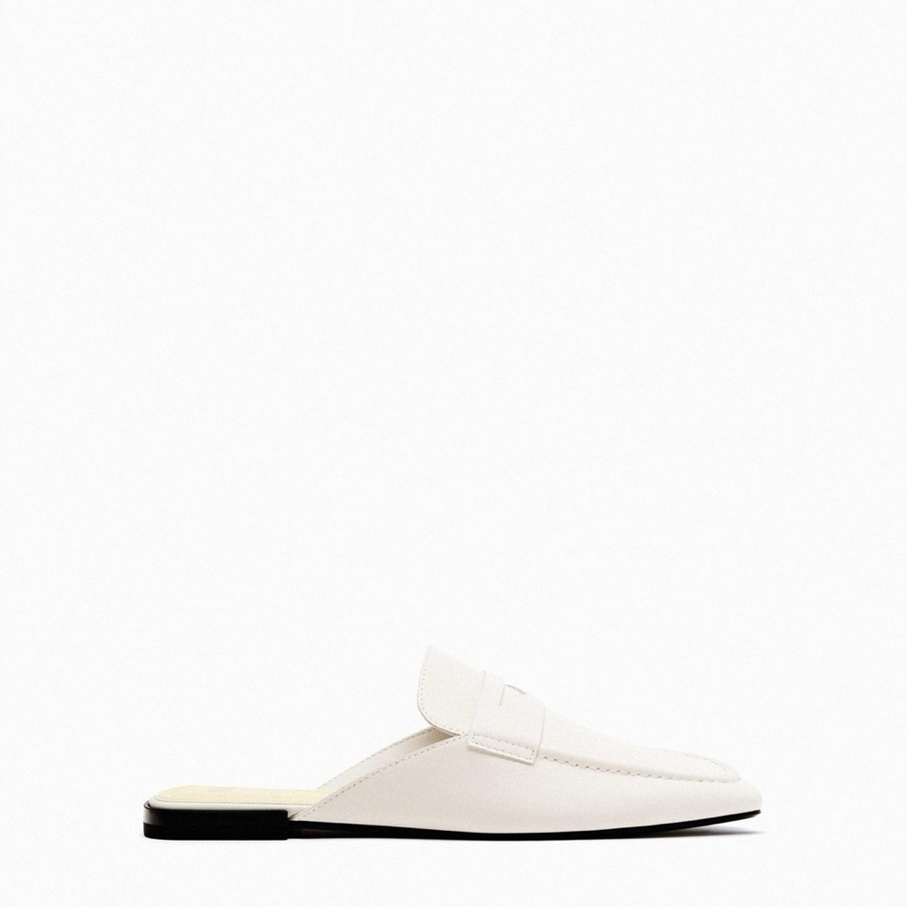 Zara Women's White leather  mules